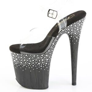 Sparkling Clear Rhinestone Platform High Heels for Women